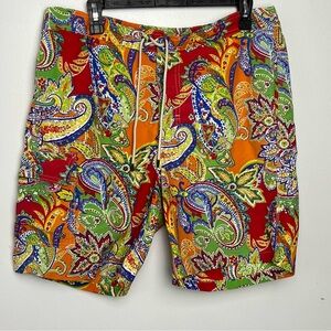 Ralph Lauren Colorful Paisley Swim Shorts men’s Medium vintage‎